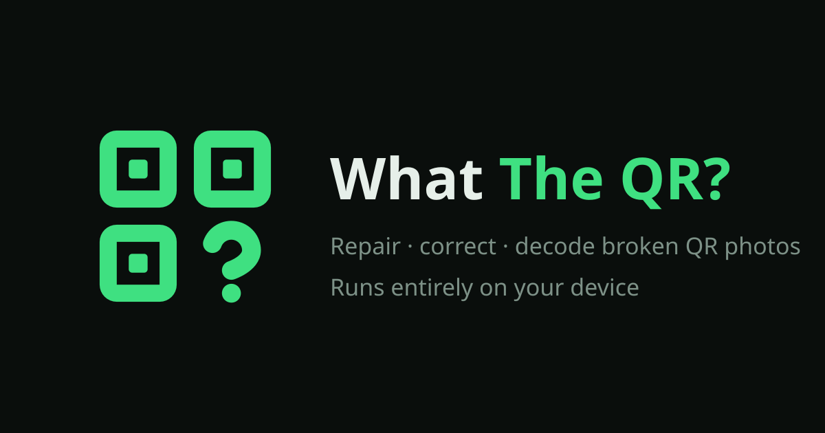 What The QR - Specializing in decoding and recovering troublesome QR codes (wtqr.org) logo